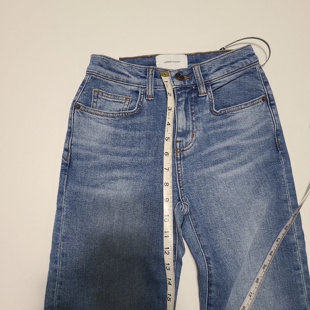 Current/Elliott high rise scooped Jarvis flare jeans vintage style size 24 - Picture 9 of 11